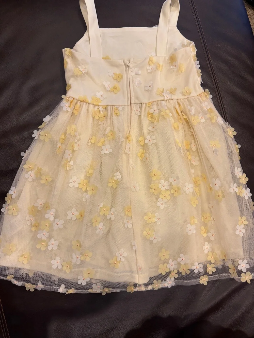 The Children's Place Yellow Floral Appliqué Tulle Sundress